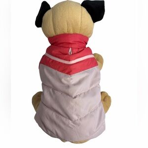 Pink Fleece Lined Dog Puffer Vest with Velcro Closure & Snap at Neck in size XS
